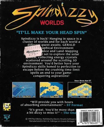 Spindizzy Worlds box cover back